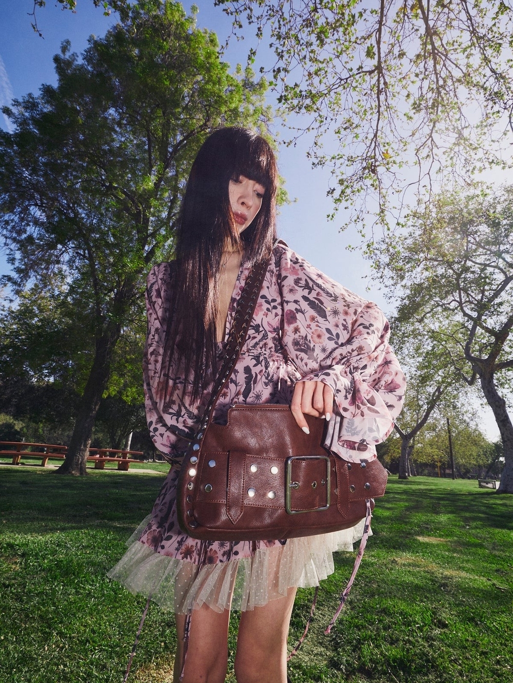 Dolls Kill Brown Studded Bag